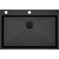 Кухонная мойка Paulmark Kroner-Edge 75 PM777551-GM Вороненая сталь Кухонная мойка Paulmark Kroner-Edge 75 PM777551-GM Вороненая сталь