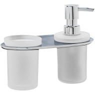 Дозатор для жидкого мыла WasserKRAFT Kammel K-8389 со стаканом для зубных щеток Хром Дозатор для жидкого мыла WasserKRAFT Kammel K-8389 со стаканом для зубных щеток Хром
