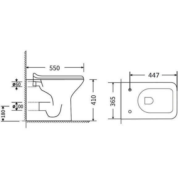 Унитаз Agger AT02200 приставной с сиденьем Микролифт Унитаз Agger AT02200 приставной с сиденьем Микролифт
