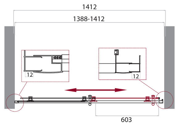Душевая дверь BelBagno Uno 140 UNO-195-BF-1-140-C-NERO профиль Черный матовый стекло прозрачное Душевая дверь BelBagno Uno 140 UNO-195-BF-1-140-C-NERO профиль Черный матовый стекло прозрачное