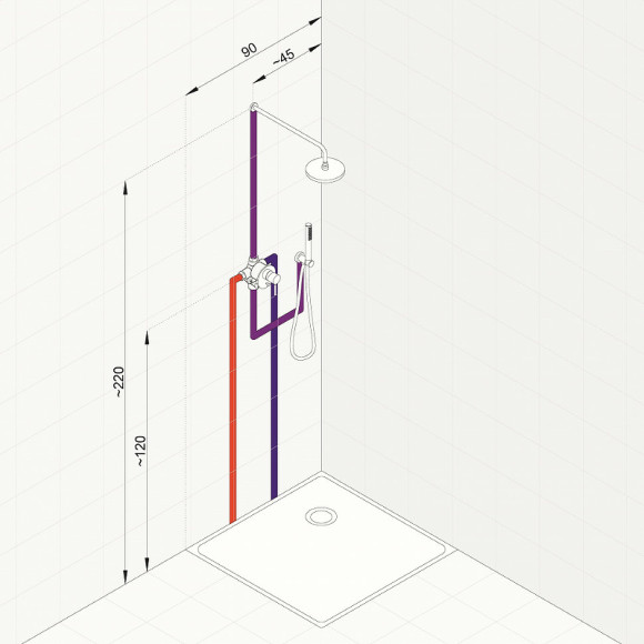 Душевая система Kludi Bozz 387363976 Черная матовая