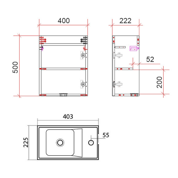 Тумба под раковину Art&Max Family-400-1D-SO-PB подвесная Сканди Тумба под раковину Art&Max Family-400-1D-SO-PB подвесная Сканди