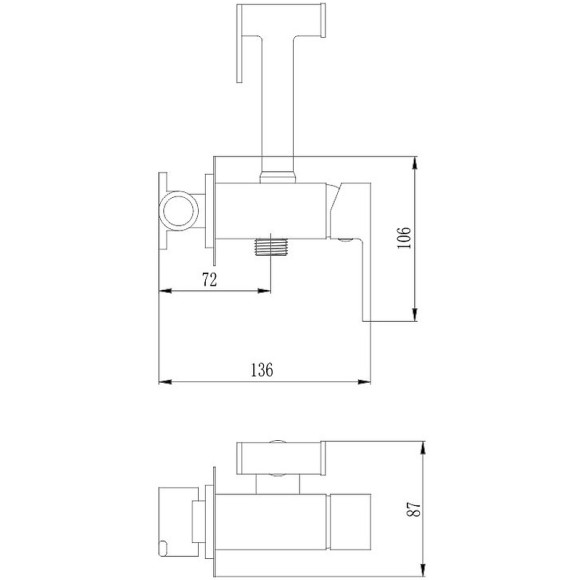 Гигиенический душ со смесителем Haiba HB5511-4 Бронза