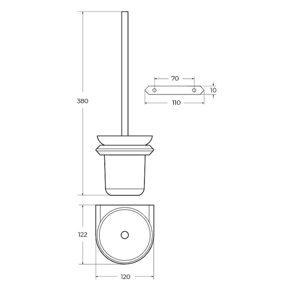 Ершик для унитаза Cezares Liner LINER-TBS-V-01 Хром Ершик для унитаза Cezares Liner LINER-TBS-V-01 Хром