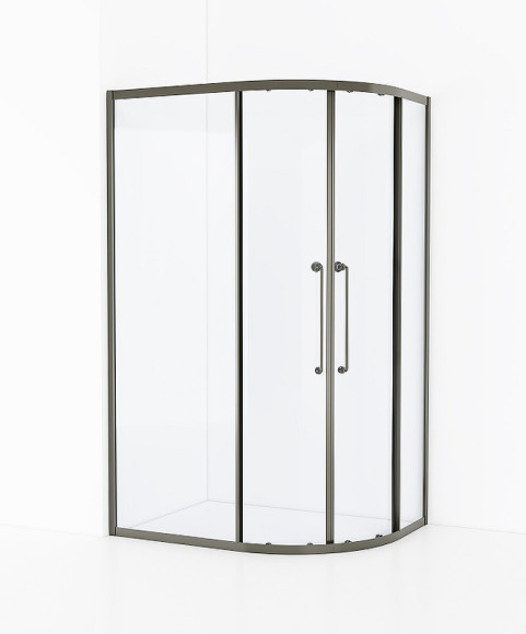 Душевой уголок Cezares Relax-304 120x90 RELAX-304-RH-2-120/90-C-GM профиль Оружейная сталь стекло прозрачное