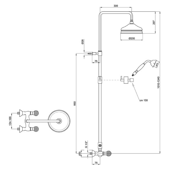 Душевая система Webert Karenina KA760405015 Хром Душевая система Webert Karenina KA760405015 Хром