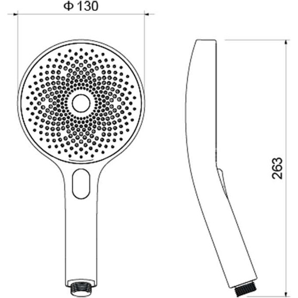 Ручной душ Aquatek Select 130 3 jet AQ2007MB Черный матовый