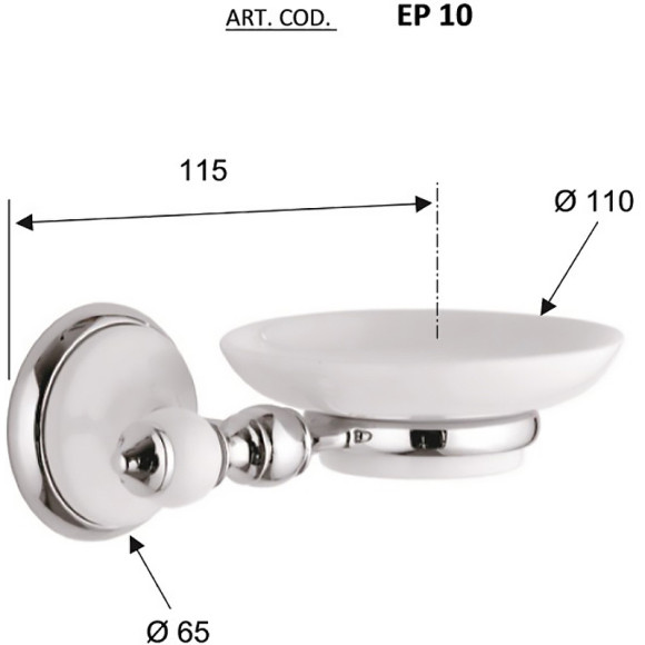 Мыльница Remer Epoca EP10CR Хром Мыльница Remer Epoca EP10CR Хром