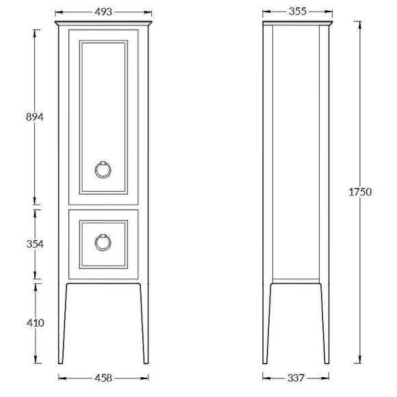 Шкаф пенал Kerama Marazzi Plaza Classic Neo 49 R PL.CN.175\WHT.M Белый матовый Шкаф пенал Kerama Marazzi Plaza Classic Neo 49 R PL.CN.175\WHT.M Белый матовый