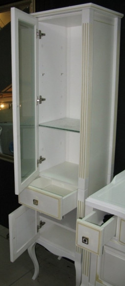 Шкаф пенал Opadiris Лаура 44 L Z0000006525 Белый с золотой патиной ручки Swarovski Золото Шкаф пенал Opadiris Лаура 44 L Z0000006525 Белый с золотой патиной ручки Swarovski Золото