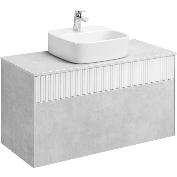 Тумба под раковину Aquaton Марбл 100 1A276301MH4C0 подвесная Слэйт Белый матовый