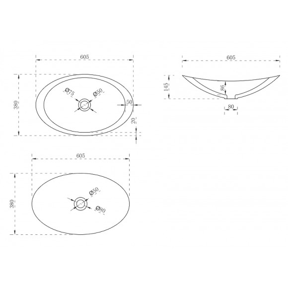 Раковина-чаша Abber Stein 60 AS2606 Белая матовая Раковина-чаша Abber Stein 60 AS2606 Белая матовая