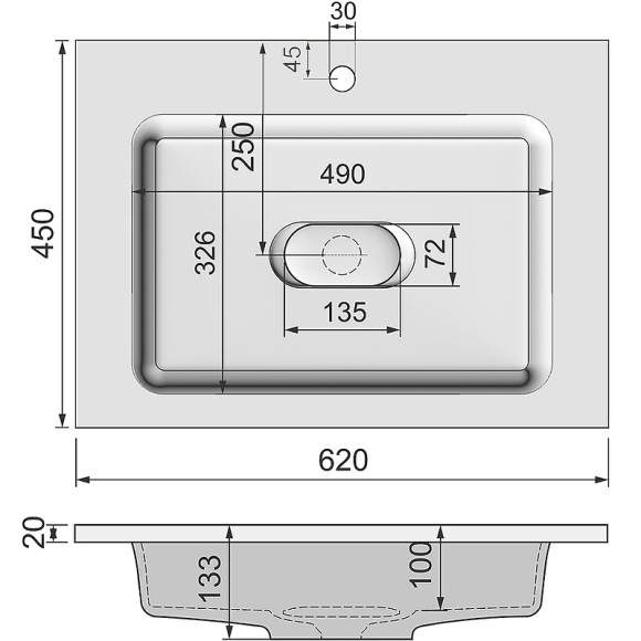 Раковина Jorno Modul 65 Mol.08.65/W Белая Раковина Jorno Modul 65 Mol.08.65/W Белая