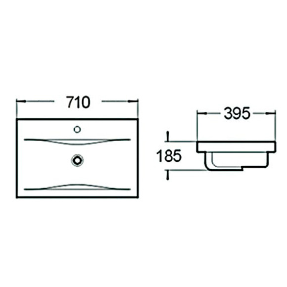 Раковина SantiLine 71 SL-2101 (70) Белая