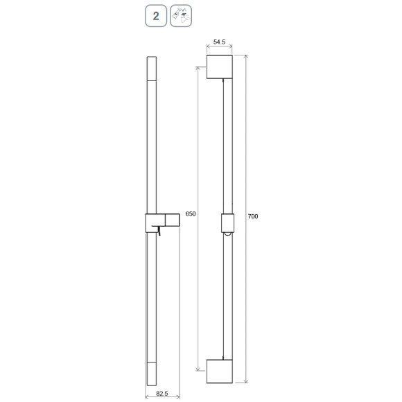 Душевая штанга Ravak 974.20GB X07P703 Графит