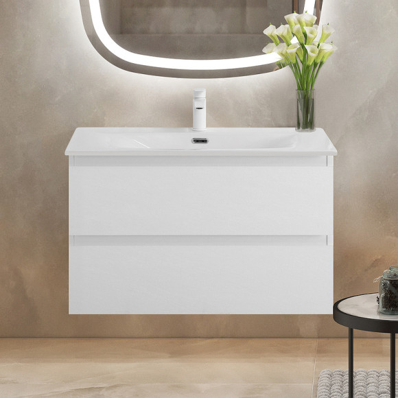 Тумба под раковину Cezares Molveno 90 MOLVENO-90-2C-SO-BG подвесная Bianco Ghiaccio