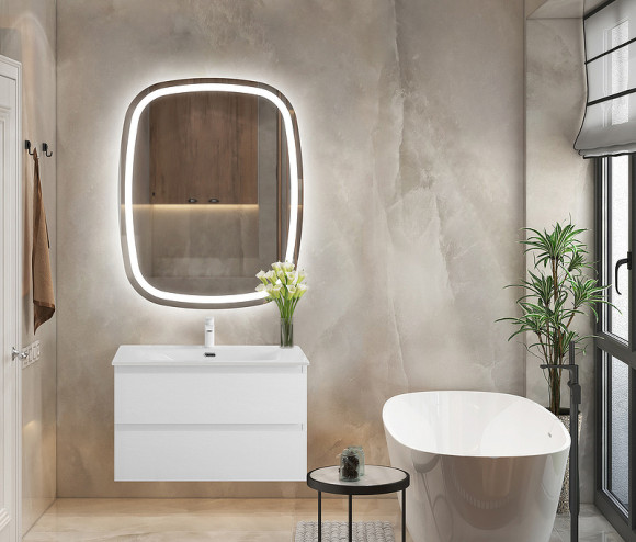 Тумба под раковину Cezares Molveno 90 MOLVENO-90-2C-SO-BG подвесная Bianco Ghiaccio