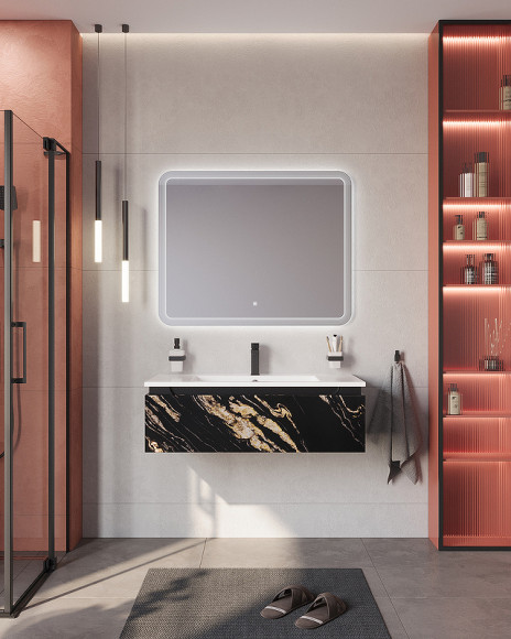 Тумба под раковину Cezares Slider 100 SLIDER-1000-1C-SO-NF-P подвесная Черный фьюжн