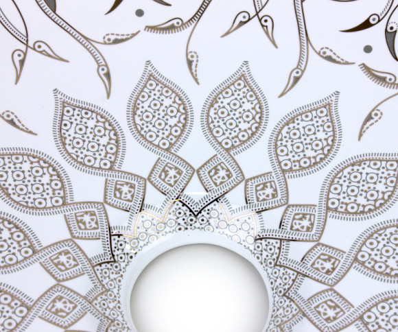 Раковина-чаша Bronze de Luxe 40 2008 Белая глянецевая с серо-золотым декором Раковина-чаша Bronze de Luxe 40 2008 Белая глянецевая с серо-золотым декором