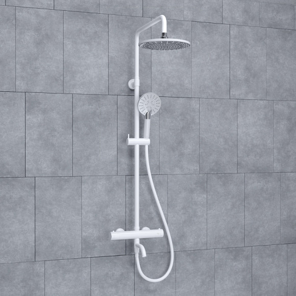 Душевая система WasserKRAFT A188.067.058.WM Thermo с термостатом Белый матовый Душевая система WasserKRAFT A188.067.058.WM Thermo с термостатом Белый матовый