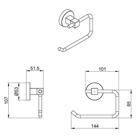 Держатель туалетной бумаги Azario Nessy AZ-73110A Хром Держатель туалетной бумаги Azario Nessy AZ-73110A Хром