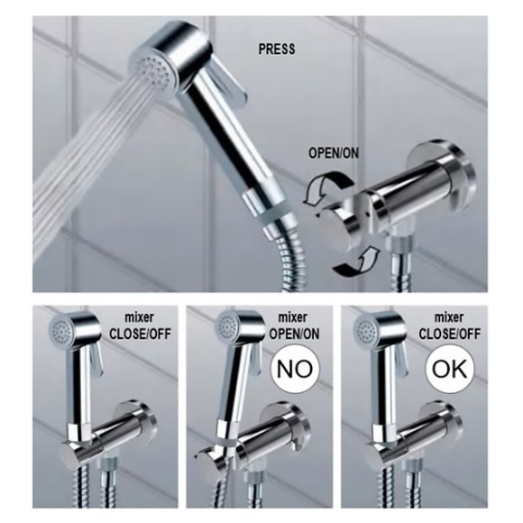 Гигиенический душ со смесителем Bossini Talita E37006B.030 Хром Гигиенический душ со смесителем Bossini Talita E37006B.030 Хром