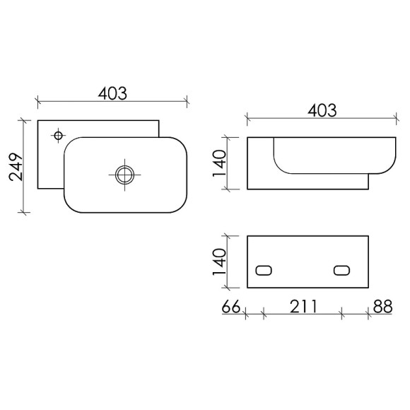 Раковина Ceramicanova Element 40 R CN6074R Белая Раковина Ceramicanova Element 40 R CN6074R Белая