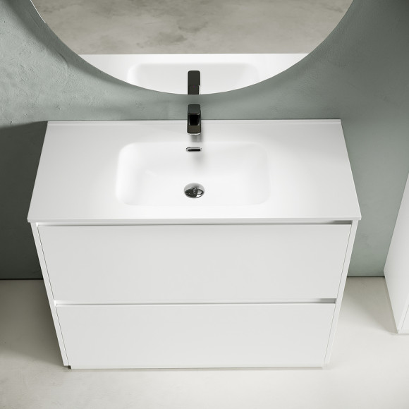 Тумба под раковину Sancos Libra Floor 100 LB100FW Белый глянец Тумба под раковину Sancos Libra Floor 100 LB100FW Белый глянец
