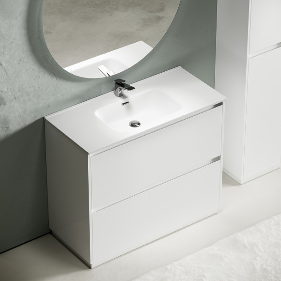 Тумба под раковину Sancos Libra Floor 100 LB100FW Белый глянец Тумба под раковину Sancos Libra Floor 100 LB100FW Белый глянец