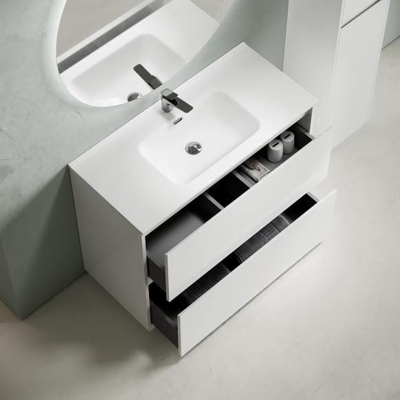 Тумба под раковину Sancos Libra Floor 100 LB100FW Белый глянец Тумба под раковину Sancos Libra Floor 100 LB100FW Белый глянец