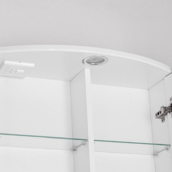 Зеркальный шкаф Style Line Жасмин 2 80 С Люкс ЛС-000010036 с подсветкой Белый глянец Зеркальный шкаф Style Line Жасмин 2 80 С Люкс ЛС-000010036 с подсветкой Белый глянец