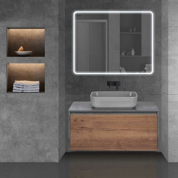 Тумба под раковину Vincea Mesa 100 VMC-2MS100TB подвесная T.Oak Beton Тумба под раковину Vincea Mesa 100 VMC-2MS100TB подвесная T.Oak Beton