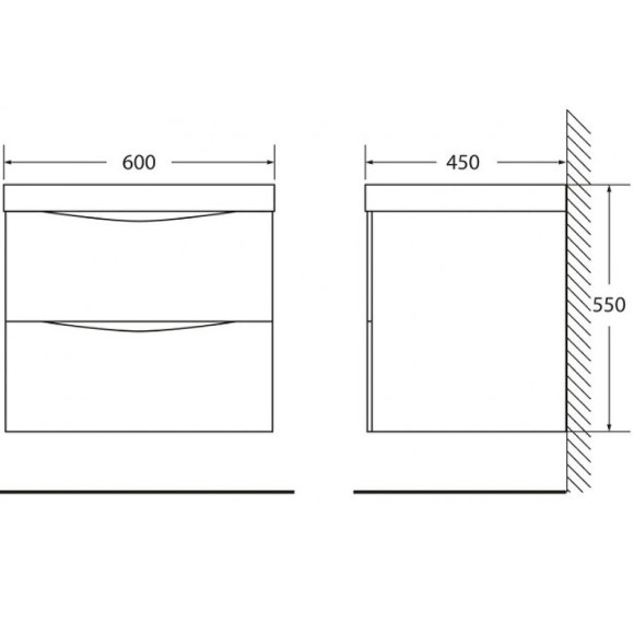 Тумба под раковину BelBagno Marino 60 MARINO-600-2C-SO-WO-P подвесная Rovere Bianco Тумба под раковину BelBagno Marino 60 MARINO-600-2C-SO-WO-P подвесная Rovere Bianco