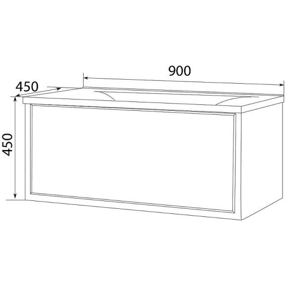 Тумба под раковину Marka One Seattle 90П У72808 подвесная Blue marble