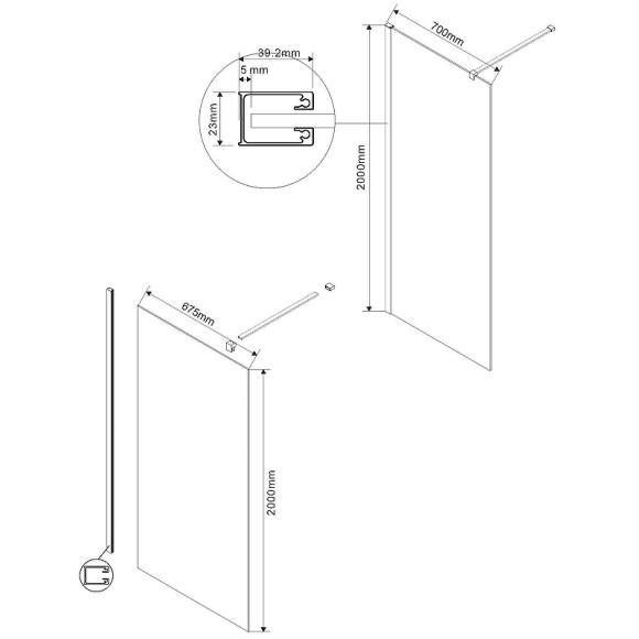 Душевая перегородка Vincea Walk-In 70 VSW-1H700CLG профиль Золото матовое стекло прозрачное Душевая перегородка Vincea Walk-In 70 VSW-1H700CLG профиль Золото матовое стекло прозрачное
