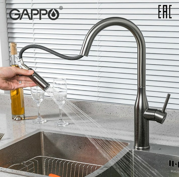 Смеситель для кухни Gappo G4398-41 Оружейная сталь Смеситель для кухни Gappo G4398-41 Оружейная сталь