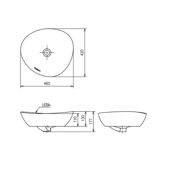 Раковина-чаша Toto TA 46 L4704MTE#CMW Белая Раковина-чаша Toto TA 46 L4704MTE#CMW Белая