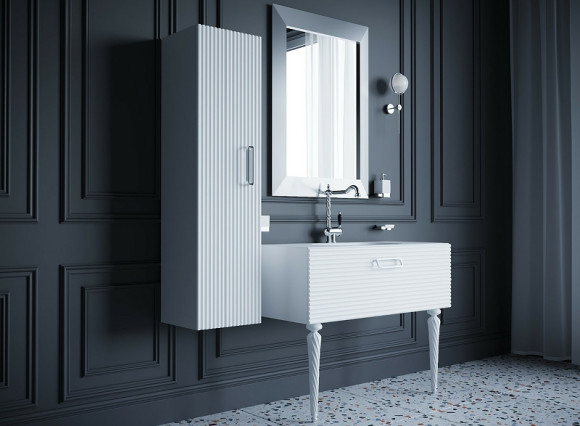 Тумба под раковину Boheme Armadi Art Vallessi Avangarde Linea 80 842-080-WCR подвесная Белая Хром