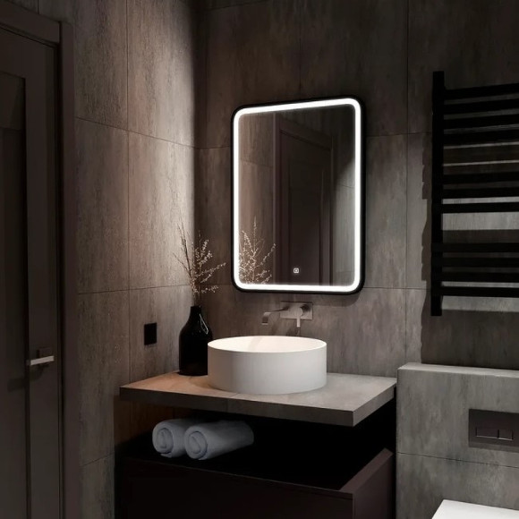 Зеркало Континент Enjoy 600x800 ЗЛП1100 с подсветкой Черное с сенсорным выключателем Зеркало Континент Enjoy 600x800 ЗЛП1100 с подсветкой Черное с сенсорным выключателем