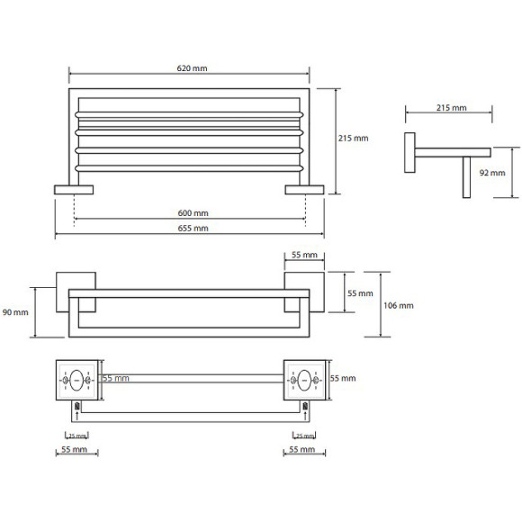 Полка для полотенец Bemeta Beta 132205072 Хром Полка для полотенец Bemeta Beta 132205072 Хром