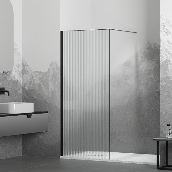 Душевая перегородка RGW Walk In WA-08B 100 06100810-154 профиль Черный стекло ребристое Душевая перегородка RGW Walk In WA-08B 100 06100810-154 профиль Черный стекло ребристое