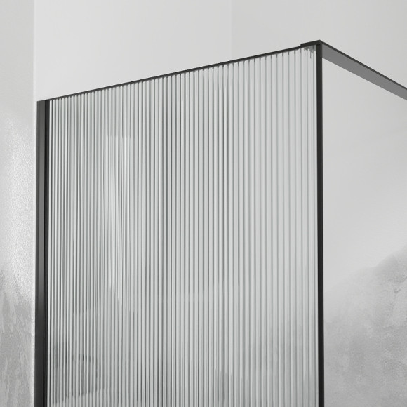 Душевая перегородка RGW Walk In WA-08B 100 06100810-154 профиль Черный стекло ребристое Душевая перегородка RGW Walk In WA-08B 100 06100810-154 профиль Черный стекло ребристое