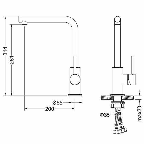 Смеситель для кухни Aquatek Европа AQ1380CR Хром Смеситель для кухни Aquatek Европа AQ1380CR Хром