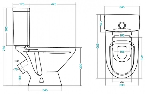 Унитаз Santek Лига 1.WH30.2.197 с бачком и сиденьем