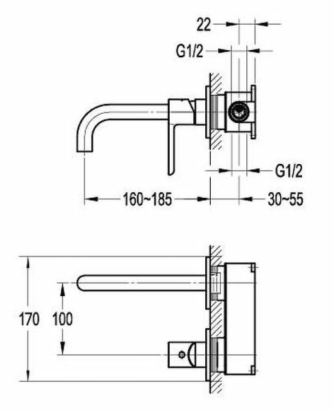 Смеситель для раковины Cezares Eco ECO-DI-BORO Брашированное золото