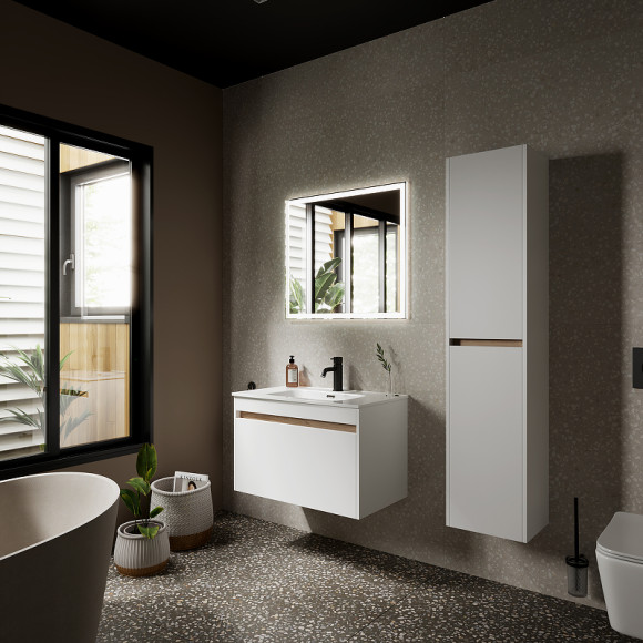 Тумба под раковину Sancos Smart 80 SM80W подвесная Белый глянец Тумба под раковину Sancos Smart 80 SM80W подвесная Белый глянец