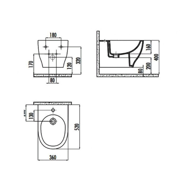 Биде Creavit Mare MA510-00CB00E-0000 подвесное Белое Биде Creavit Mare MA510-00CB00E-0000 подвесное Белое