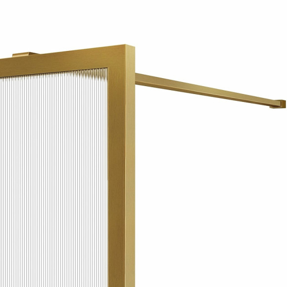 Душевая перегородка Vincea Walk-In 90 VSW-1HP900FLBG профиль Брашированное золото стекло рифленое Душевая перегородка Vincea Walk-In 90 VSW-1HP900FLBG профиль Брашированное золото стекло рифленое