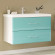 Тумба под раковину Marka One Mix 80П с ручками фасад стекло Бирюзовая Тумба под раковину Marka One Mix 80П с ручками фасад стекло Бирюзовая