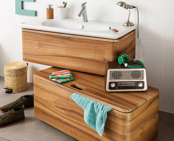 Тумба с раковиной Vitra Nest Trendy 80 56138 подвесная Натуральное дерево